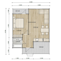 Дом из минибруса «Енисей» 57.2 м² - Деревянные дома и бани