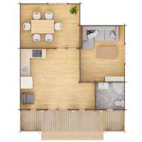 Дом из минибруса «Иртыш» 59.5 м² - Деревянные дома и бани