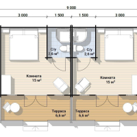 Дом из минибруса «Дуплекс» 54 м² - Деревянные дома и бани