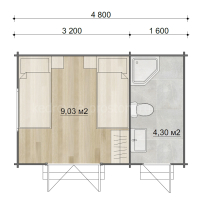 Дом из минибруса «Ортек» 15.36 м² - Деревянные дома и бани